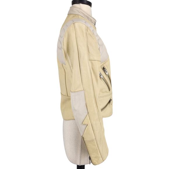 Vintage H&M S/S Studio 2016 Leather Biker Moto Jacket Womens Size 4 - Picture 6 of 12